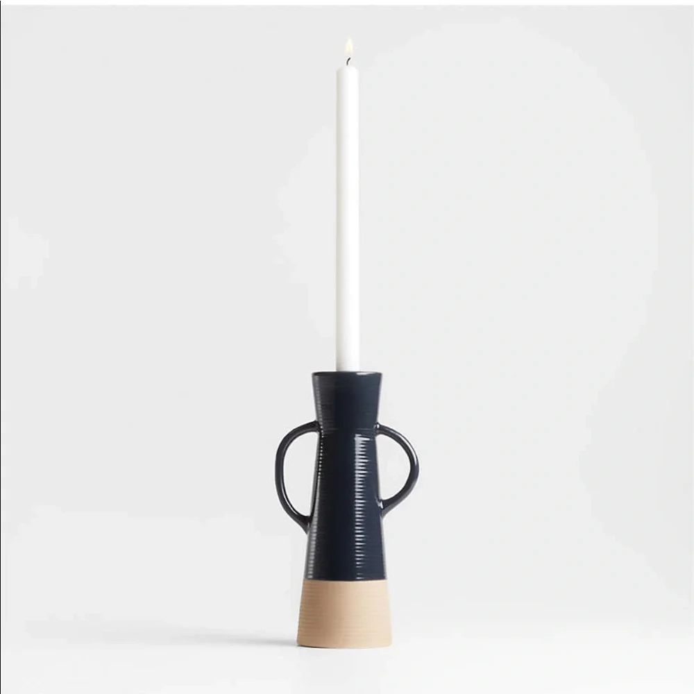 Crate&Barrel Sibely Ceramic Taper Candle Holders
